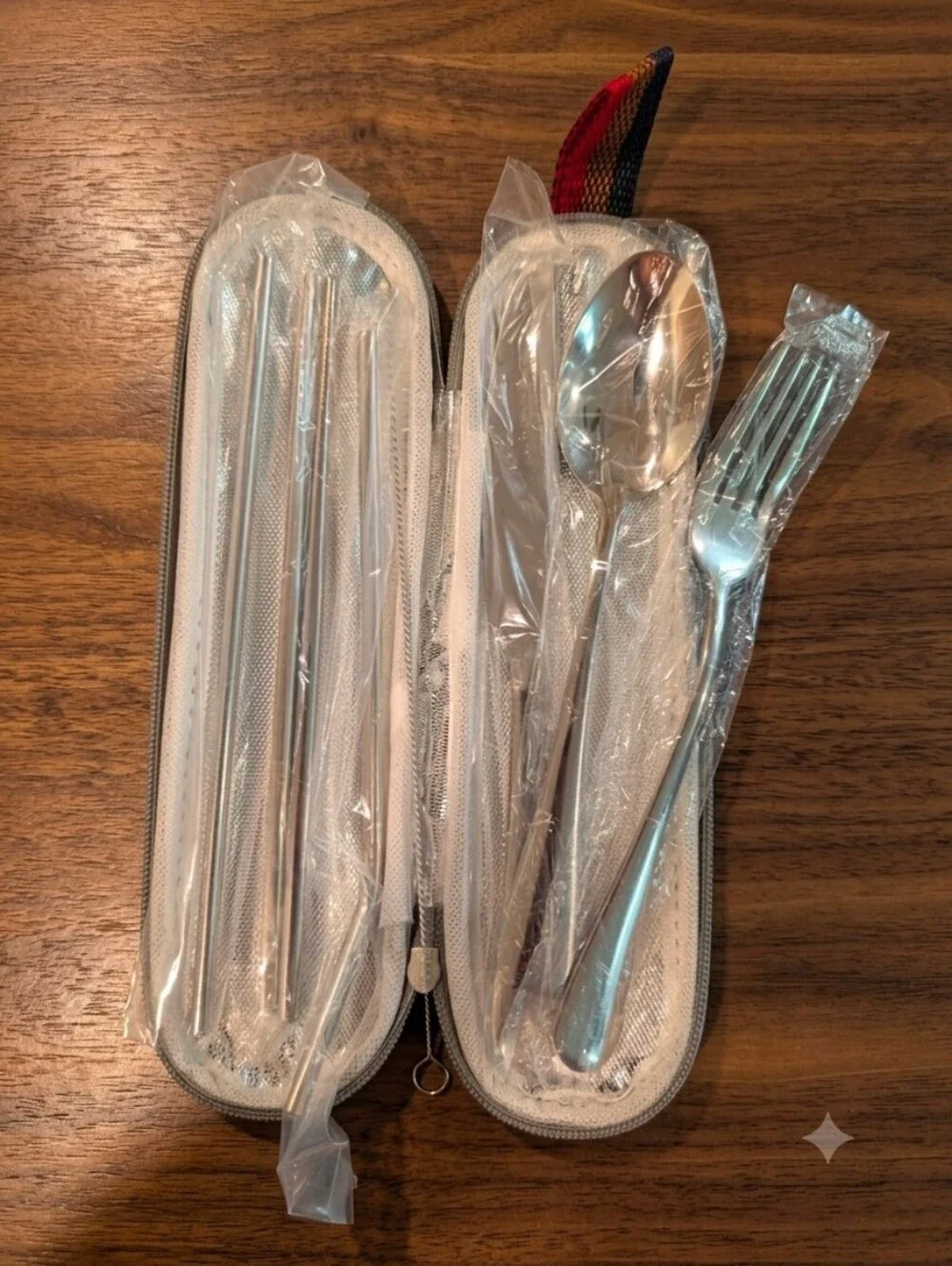 Stainless Steel NWOT Portable Cutlery Set in Silver - Travel-Friendly